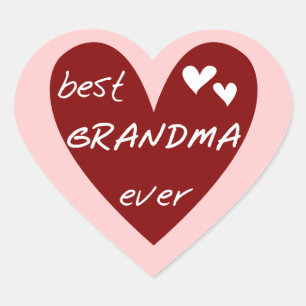 Red Heart Best Oma Ever T - Shirt Geschenke Herz-Aufkleber