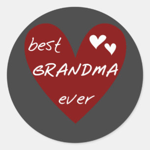 Red Heart Best Oma Ever T - Shirt Geschenke Runder Aufkleber