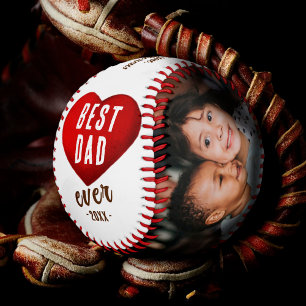 Red Heart Best Vater je 2 FotoCollage Baseball