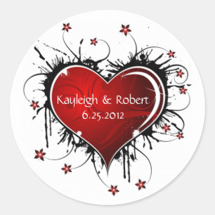 Red Heart Black Swirls Enregistrer Les Stickers Da