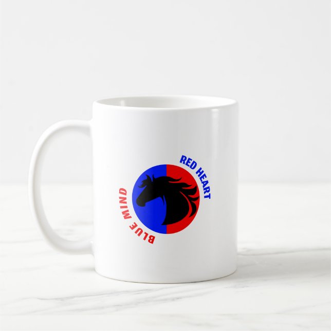 Red Heart Blue Mind Coffee Mug (Gauche)
