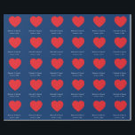 Red Heart Blue Modern Minimalist Wedding Geschenkpapier<br><div class="desc">You can easily change the fonts and colors. You can also add your logo and the background image as you like.</div>