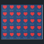 Red Heart Blue Modern Minimalist Wedding Geschenkpapier<br><div class="desc">You can easily change the fonts and colors. You can also add your logo and the background image as you like.</div>
