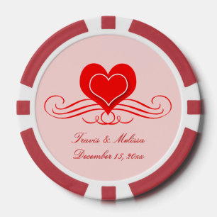 Red Heart Blühte Ihre Gastgeschenke Hochzeiten Pokerchips