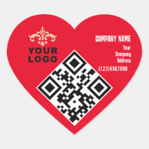 Red Heart Business Valentine Grußaufkleber