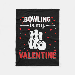 Red Heart Cupid Liebe Graphic Bowling ist mein Val Fleecedecke