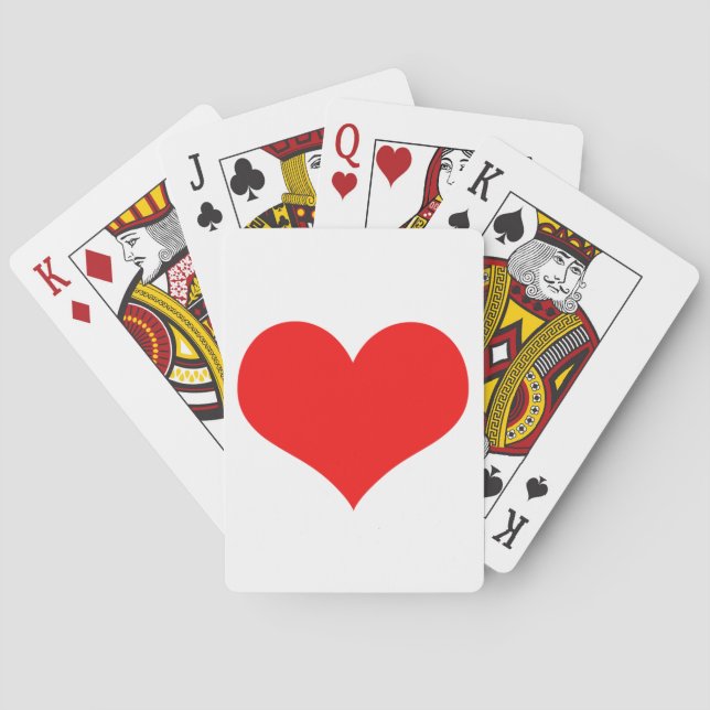 Red Heart Cute Valentine's Day White Custom Color Spielkarten (Rückseite)