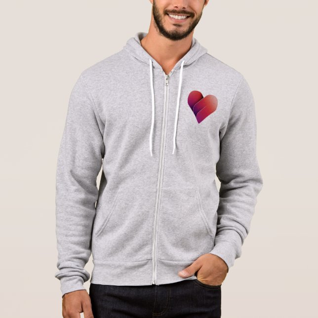 Red Heart Design Full-Zip Hoodie (Vorderseite)