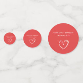 Red Heart Form Personalisieren Sie den Namen und d Konfetti