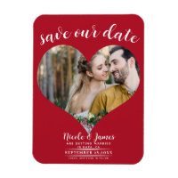 Red Heart Foto Wedding Save the Date
