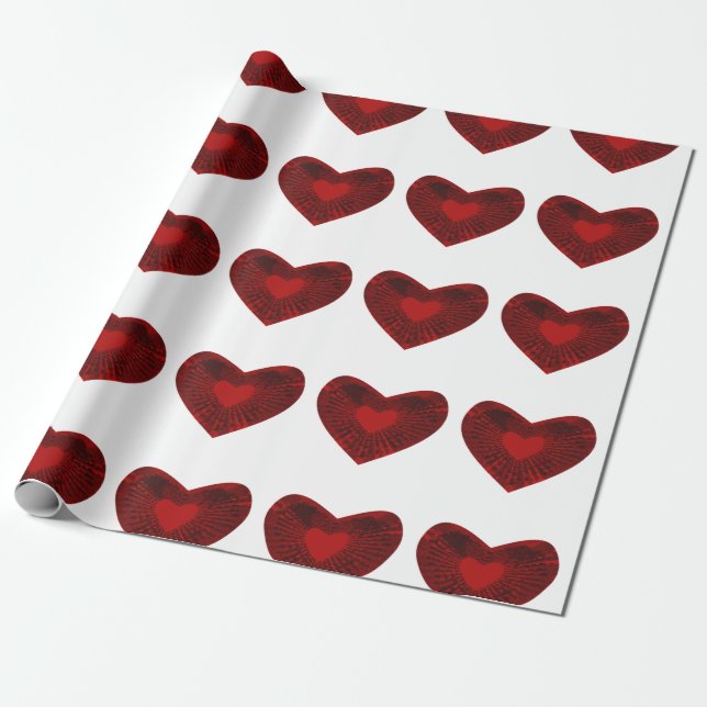 Red Heart Geschenkpapier (Ungerollt)