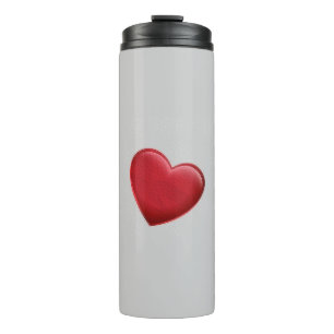 Red Heart Gray Trendy Liebe Wedding Thermosbecher