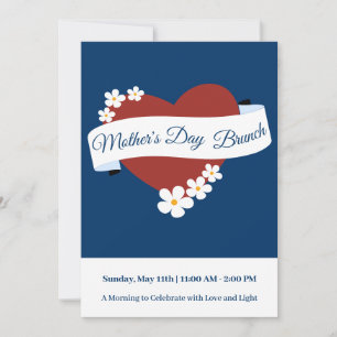 Red Heart Happy Mother's Day Banner Veranstaltung Einladung