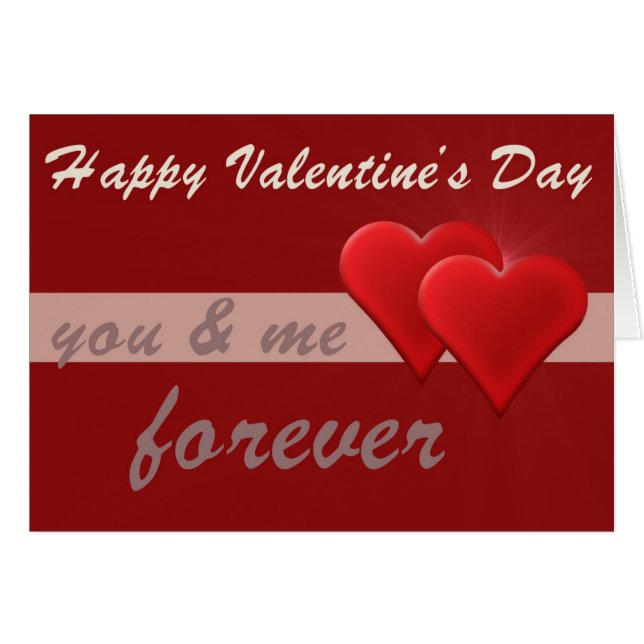 Red Heart Happy Valentine Day You & Me Forever (Devant horizontal)