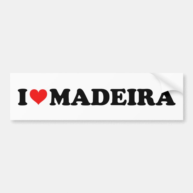 Red Heart I Liebe Madeira Car Autoaufkleber (Vorne)