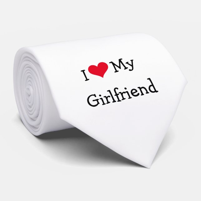 Red Heart I Liebe Meine Freundin Krawatte (Gerollt)