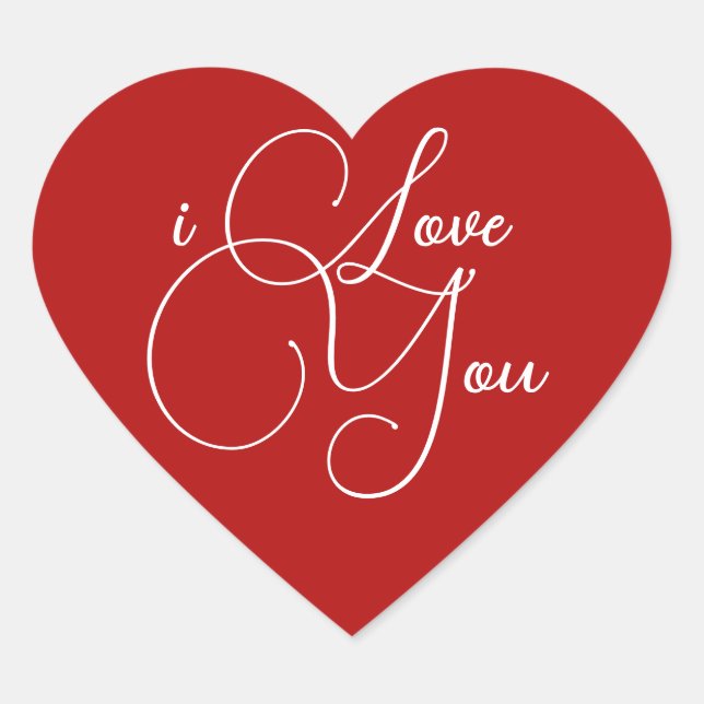 Red Heart ''I Liebe You''' für Valentine Herz-Aufkleber (Vorderseite)