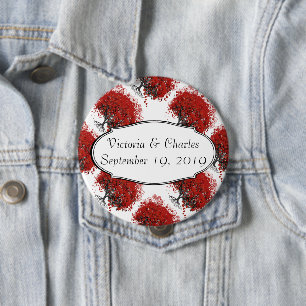 Red Heart Leaf Tree Button