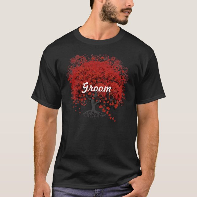 Red Heart Leaf Tree T-Shirt (Vorderseite)