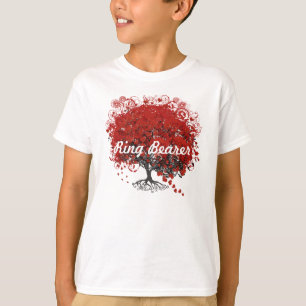 Red Heart Leaf Tree T-Shirt