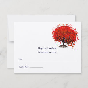 Red Heart Leaf Tree Transfert aux cartes pliées de