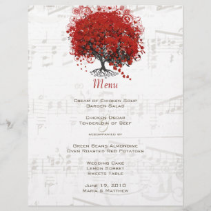 Red Heart Leaf Tree Wedding