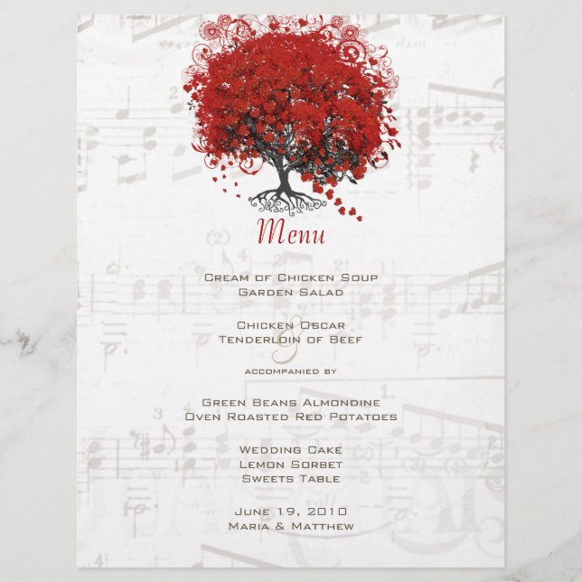 Red Heart Leaf Tree Wedding (Vorderseite)