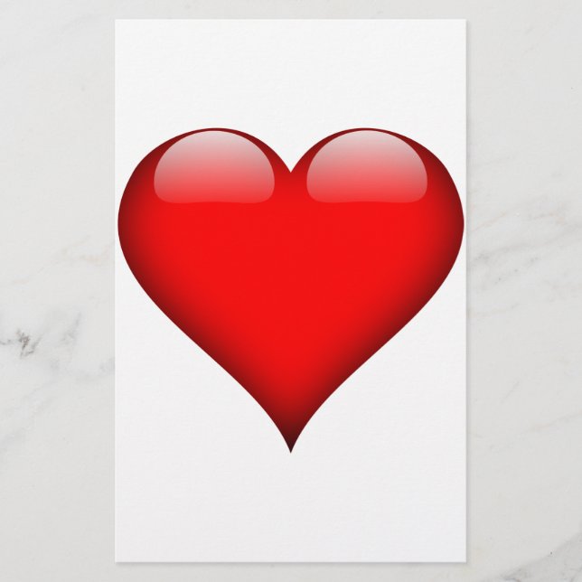Red Heart Liebe Briefpapier (Vorderseite)