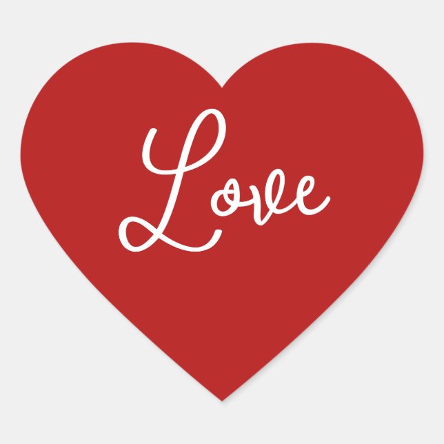Red Heart ''LIEBE'' für Valentine Herz-Aufkleber (Vorderseite)