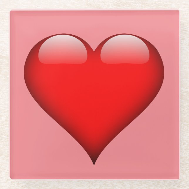 Red Heart Liebe Glasuntersetzer (Vorderseite)