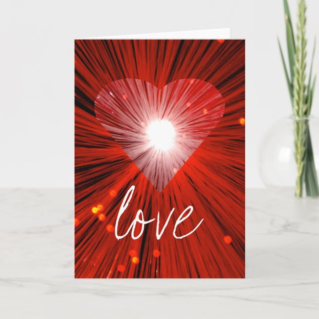 Red Heart "Liebe" Grüße Karte (Vorderseite)