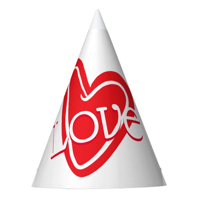 Red Heart LIEBE Partyhütchen (Vorderseite)