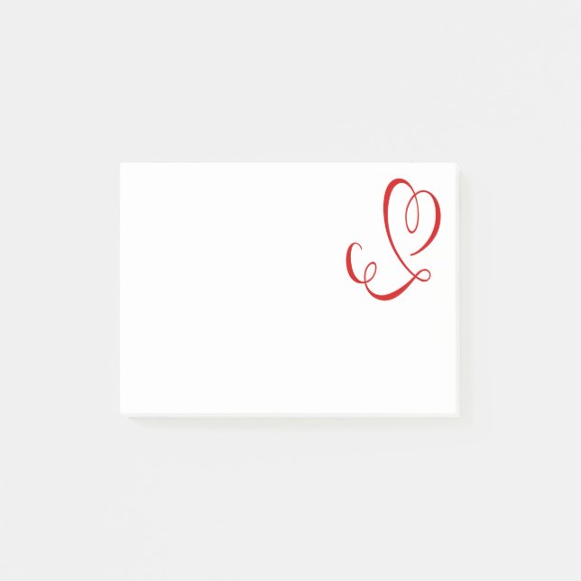 Red Heart Liebe Post It - Wedding, Verlobt, Bridal Post-it Klebezettel (Vorderseite)