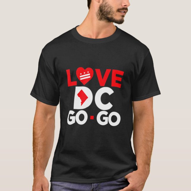 Red Heart Love Map DC Go Go Graphics T-Shirt (Vorderseite)