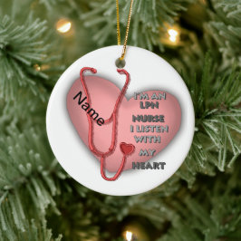 Red Heart LPN Nurse Keramik Ornament