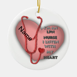 Red Heart LPN Nurse Keramik Ornament