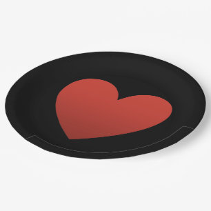 Red Heart on Black Pappteller