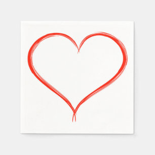 Red Heart Paper Napkin Serviette