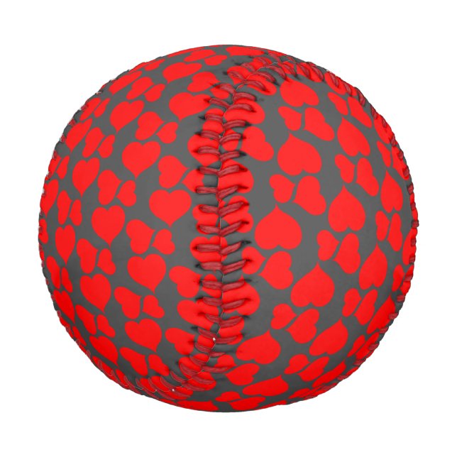 Red Heart Pattern Baseball (Schrägansicht)