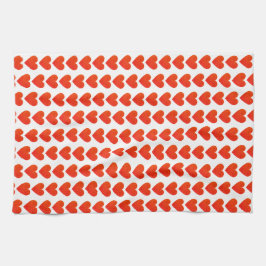 Red Heart Pattern Geschirrtuch