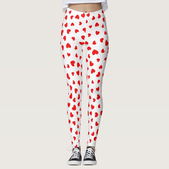 Red Heart Pattern Leggings (Vorderseite)