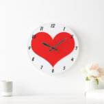 Red Heart Pattern White Niedlich Valentine's Day G Große Wanduhr<br><div class="desc">Mit niedlich rotem Herzdesign auf weißem Hintergrund bedruckt! Passen Sie an,  wie Sie möchten.</div>