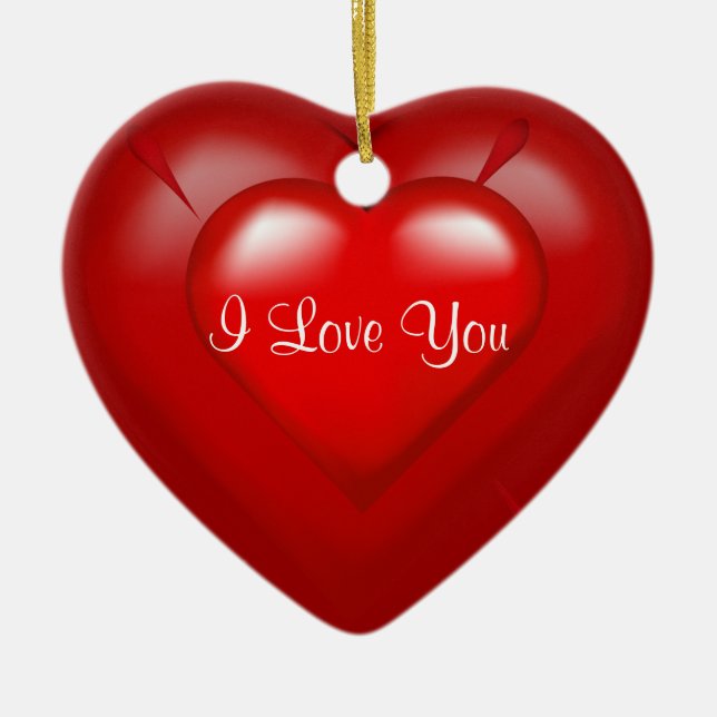 Red Heart Pop I Love You Keepsaké Ornement (Devant)