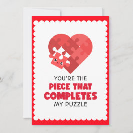 Red Heart Puzzle Sie sind das Vermisste Stück Feiertagskarte