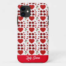 Red heart red flowers garden chic floral foliage