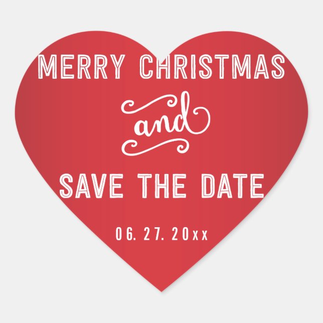 Red Heart Sauvez La Date Stickers Noël (Devant)