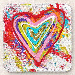 Red Heart Set von 6 Untersetzer