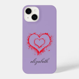 red heart shape colorful background personalized  iPhone 14 hülle