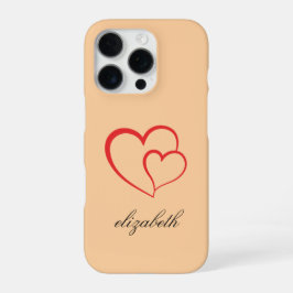 red heart shape colorful background personalized  iPhone 16 pro hülle