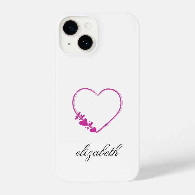 red heart shape withe background personalized  iPhone 14 hülle (Rückseite)